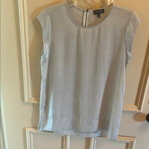 The Limited Black and White Blouse with Cap Sleeves